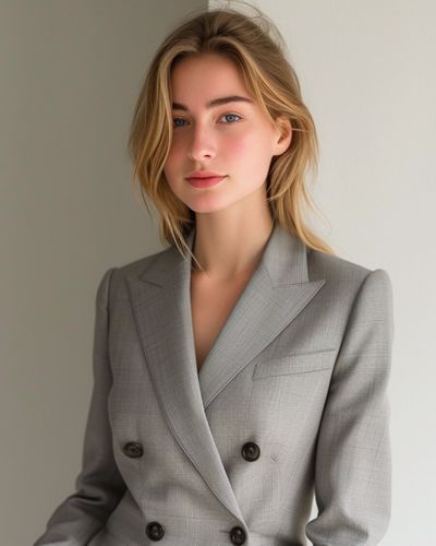 Iron Grey Double Breasted Pantsuit